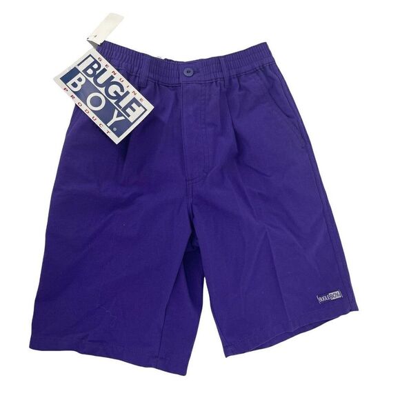 Bugle Boy Vintage 90s Shorts Purple Deadstock Boys Size Large 8.5 In Inseam NEW - Picture 1 of 7
